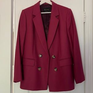Massimo Dutti's new Jacket, Beautiful Burgundy color, 100% Italian wool
